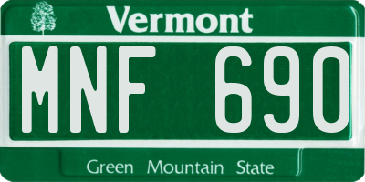 VT license plate MNF690