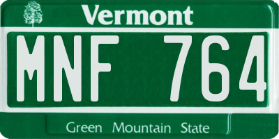 VT license plate MNF764