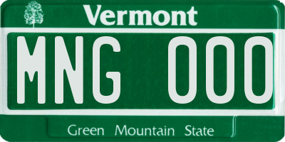 VT license plate MNG000