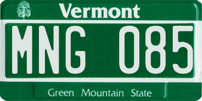 VT license plate MNG085