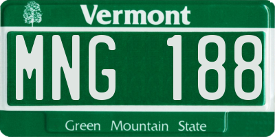 VT license plate MNG188