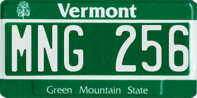 VT license plate MNG256