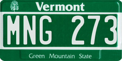 VT license plate MNG273