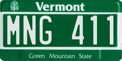 VT license plate MNG411