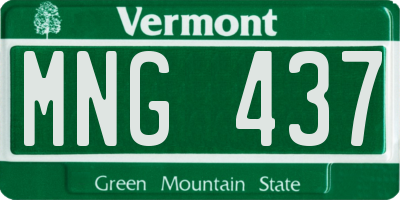 VT license plate MNG437