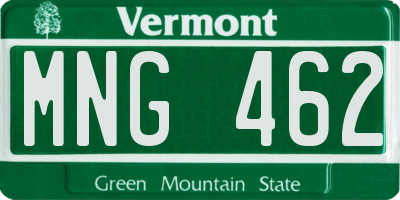 VT license plate MNG462