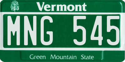 VT license plate MNG545