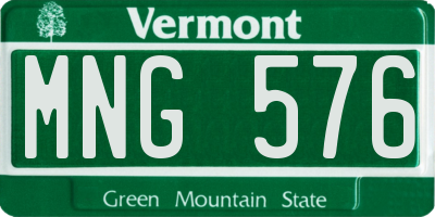 VT license plate MNG576