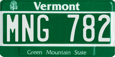 VT license plate MNG782