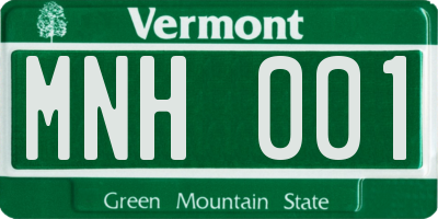 VT license plate MNH001