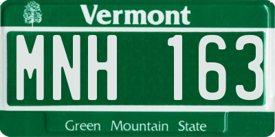 VT license plate MNH163