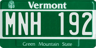 VT license plate MNH192