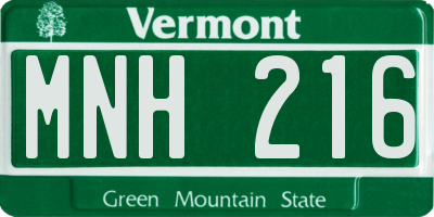 VT license plate MNH216