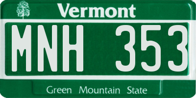 VT license plate MNH353