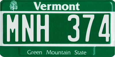 VT license plate MNH374