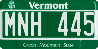 VT license plate MNH445
