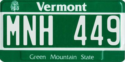 VT license plate MNH449