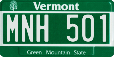 VT license plate MNH501