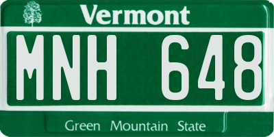 VT license plate MNH648