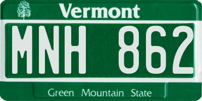 VT license plate MNH862