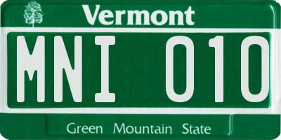 VT license plate MNI010