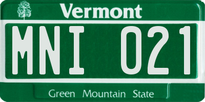 VT license plate MNI021