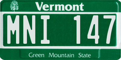 VT license plate MNI147
