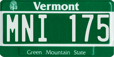 VT license plate MNI175