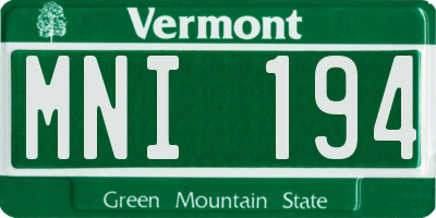VT license plate MNI194