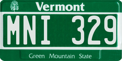 VT license plate MNI329