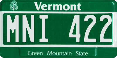VT license plate MNI422