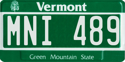 VT license plate MNI489
