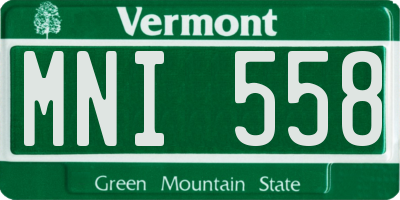 VT license plate MNI558