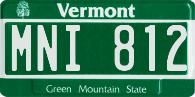 VT license plate MNI812