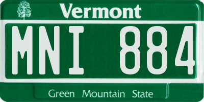 VT license plate MNI884