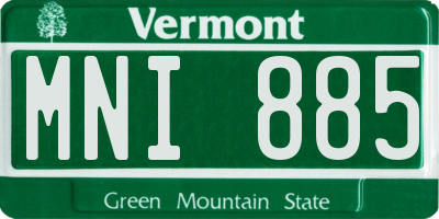 VT license plate MNI885