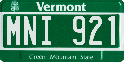 VT license plate MNI921