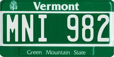 VT license plate MNI982