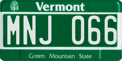VT license plate MNJ066