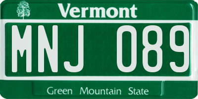 VT license plate MNJ089