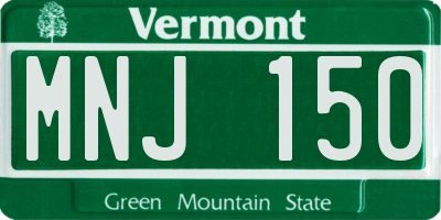 VT license plate MNJ150