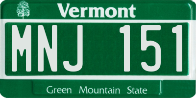 VT license plate MNJ151