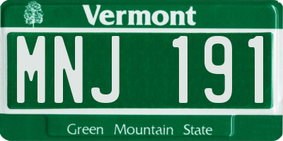 VT license plate MNJ191