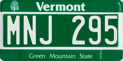 VT license plate MNJ295