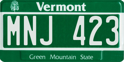 VT license plate MNJ423