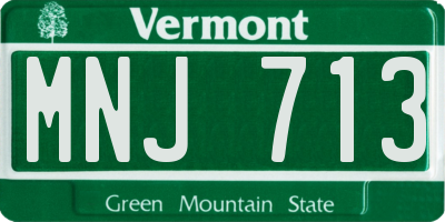 VT license plate MNJ713