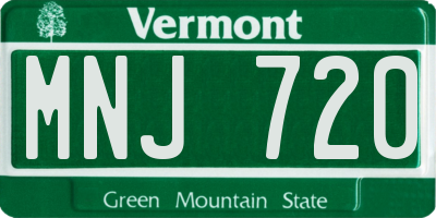 VT license plate MNJ720