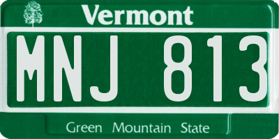 VT license plate MNJ813
