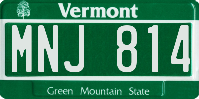 VT license plate MNJ814