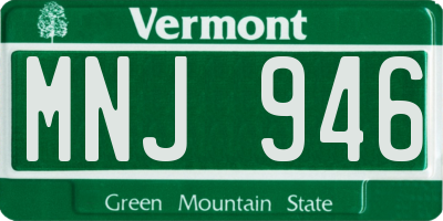 VT license plate MNJ946
